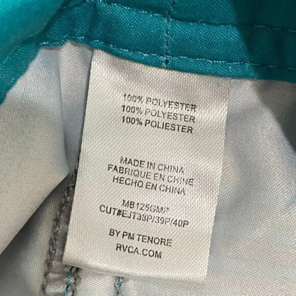 RVCA Classic Non-Stretch Board Shorts Size 36 Blue and Grey Striped - Picture 13 of 15